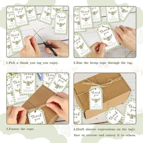 50Pcs Farmers Market Thank You Tags Locally Grown Baby Shower Party Favors Label Green Gingham Vegetable Bodysuit Gift Wrap Tags for Boys Girls Farmer's Market Baby Shower Gender Reveal Supplies in Kuwait