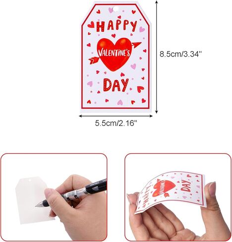 hoyuwak 120 PCS 3 Style Pink Red Heart Tags Gift Tags with String Craft Paper Heart Tags for Party Decoration Gift in Saudi Arabia