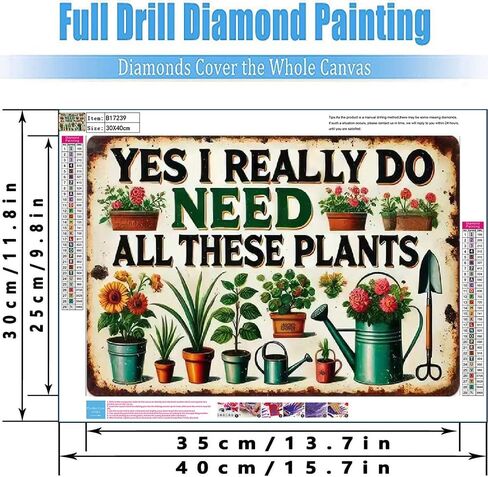 TCDZMYGS Diamond Art Kits for Adults -Plant Diamond Painting Kits for Adults,5D Round Full Drill Gem Art for Adults DIY Paint by Diamonds Dots for Home Wall Decor 12x16 inch in Saudi Arabia