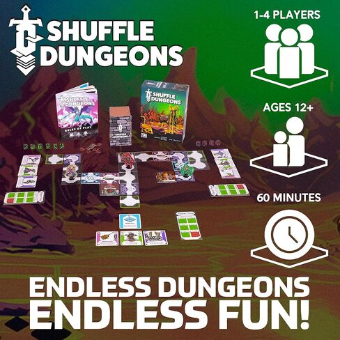 Shuffle Dungeons Board Game – Solo and Co-op Dungeon Crawler for 1–4 Players in Saudi Arabia