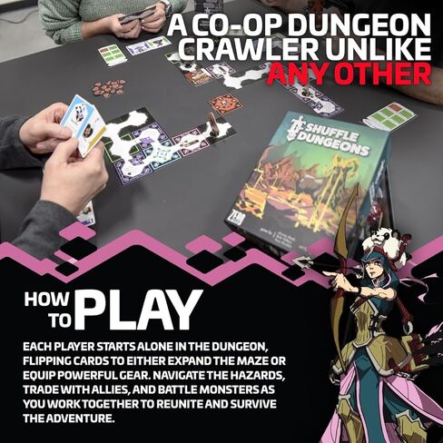 Shuffle Dungeons Board Game – Solo and Co-op Dungeon Crawler for 1–4 Players in Saudi Arabia