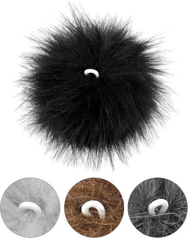 QWORK Faux Fox Fur 3.94" DIY Pom Pom Balls, Colorful Fluffy Craft Pompoms with Elastic Loops for Knitting Hat, Shoe Accessories, Bag Charms, 12 Pcs in Saudi Arabia