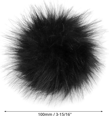 QWORK Faux Fox Fur 3.94" DIY Pom Pom Balls, Colorful Fluffy Craft Pompoms with Elastic Loops for Knitting Hat, Shoe Accessories, Bag Charms, 12 Pcs in Saudi Arabia