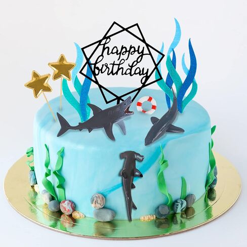 9 Pack Shark Cake Topper Shark Figurines Decoration for Ocean Theme Birthday in Saudi Arabia