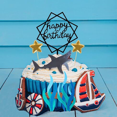 9 Pack Shark Cake Topper Shark Figurines Decoration for Ocean Theme Birthday in Saudi Arabia