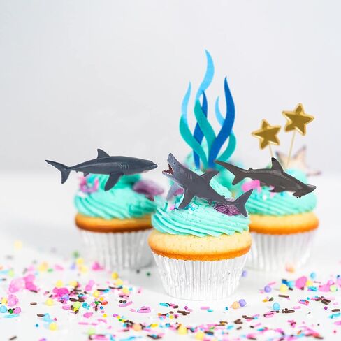 9 Pack Shark Cake Topper Shark Figurines Decoration for Ocean Theme Birthday in Saudi Arabia