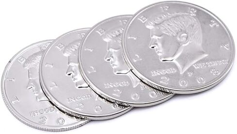 Enjoyer Jumbo Half Dollar Shells 3 + 1 Set(Dia 5.8cm) One Coin to Four Magic Tricks Magician Accessories Comedy Props Magic Gimmick in Saudi Arabia