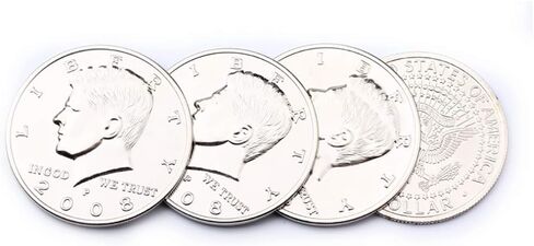 Enjoyer Jumbo Half Dollar Shells 3 + 1 Set(Dia 5.8cm) One Coin to Four Magic Tricks Magician Accessories Comedy Props Magic Gimmick in Saudi Arabia