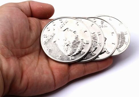 Enjoyer Jumbo Half Dollar Shells 3 + 1 Set(Dia 5.8cm) One Coin to Four Magic Tricks Magician Accessories Comedy Props Magic Gimmick in Saudi Arabia