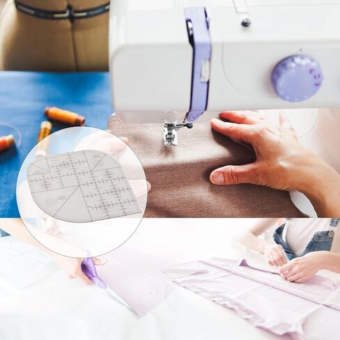 Acrylic Sewing Curved Corner Cutter Ruler, Patchwork Ruler Template Patchwork Tool DIY Sewing Supplies (Golden) in Saudi Arabia