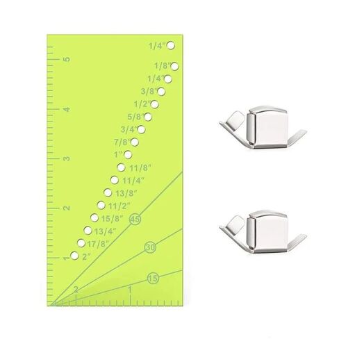 2Pcs Magnetic Seam Guide with Seam Allowance Ruler Sew Guide Gauge for 1/8 to 2 Inch Straight Line Hems Sewing Quilting Tools (Green) in Saudi Arabia