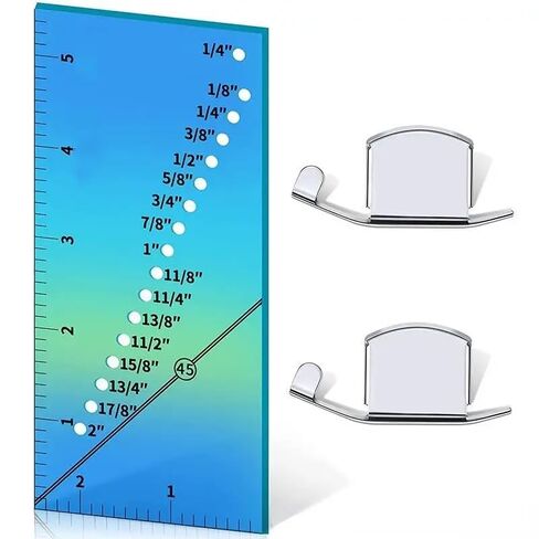 2Pcs Magnetic Seam Guide with Seam Allowance Ruler Sew Guide Gauge for 1/8 to 2 Inch Straight Line Hems Sewing Quilting Tools (Green) in Saudi Arabia