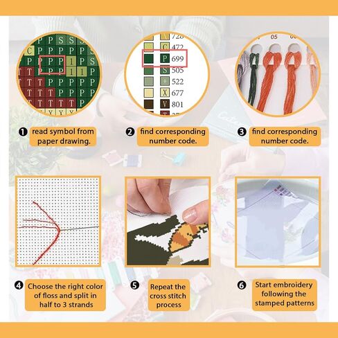 FREEBLOSS 11CT Cross Stitch Kits 13 Cats Pattern Stamped Cross Stitch Wall Painting Craft Kit Full Range of Embroidery Starter Kits for Adult Beginners with Instruction 17.7 x 17.7 in Saudi Arabia