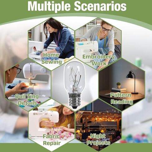8 قطع #7SCW 15 وات 120 فولت لمبة إضاءة لآلة الخياطة بديلة لآلات الخياطة Brother/Janome/Babylock/Singer/Kenmore، ملحقات ماكينة الخياطة in Kuwait