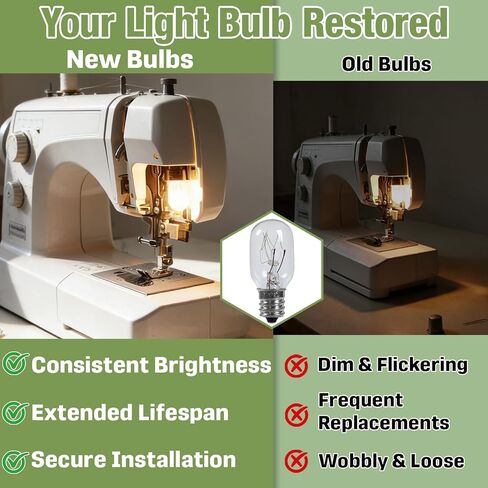 8 قطع #7SCW 15 وات 120 فولت لمبة إضاءة لآلة الخياطة بديلة لآلات الخياطة Brother/Janome/Babylock/Singer/Kenmore، ملحقات ماكينة الخياطة in Kuwait