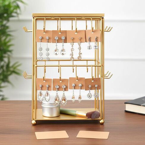 Andibro 300 Pcs Earring Display Cards with Holes, 1.7inch Brown Paper Earring Holder Cards Blank Hanging Earrings Tags for Jewelry Display Selling Organization in Saudi Arabia
