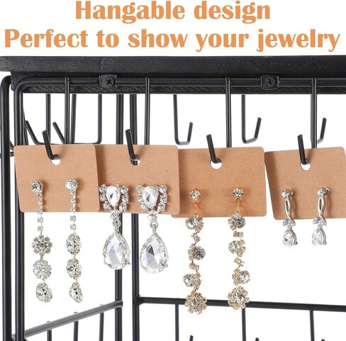 Andibro 300 Pcs Earring Display Cards with Holes, 1.7inch Brown Paper Earring Holder Cards Blank Hanging Earrings Tags for Jewelry Display Selling Organization in Saudi Arabia