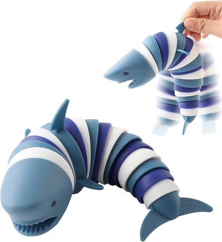Fidget Slug, 3D Articulated Stretch Shark Stress Reliever, Sensory Stress Relief for Adults and Kids, Pressure Relieving and Anti-Anxiety Office Desk Toy in Saudi Arabia