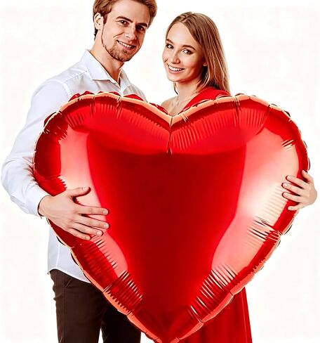 4 قطع بالونات كبيرة على شكل قلب أحمر مقاس 91.44 سم، بالونات فويل مايلر على شكل قلب لعيد الحب، الزفاف، الذكرى السنوية، الخطوبة، ديكورات الحفلات in Saudi Arabia