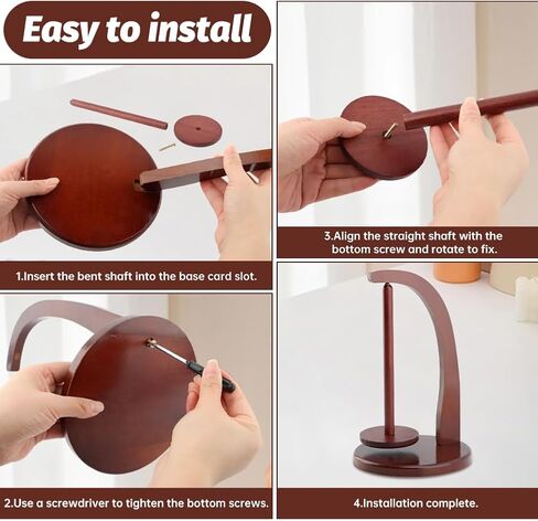 Yarn Holder for Knitting and Crocheting,Wooden Yarn Spinner for Crocheting(Edition:Round Chassis) in Saudi Arabia