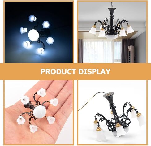 DOITOOL Miniature Chandelier for Dollhouse 1 12 Scale Tiny House Ceiling Light Pendant Mini Lamp for Doll Accessories and Mini Home Decor 2.55X2.55X1.77In in Saudi Arabia