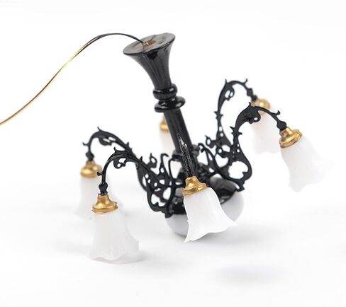 DOITOOL Miniature Chandelier for Dollhouse 1 12 Scale Tiny House Ceiling Light Pendant Mini Lamp for Doll Accessories and Mini Home Decor 2.55X2.55X1.77In in Saudi Arabia
