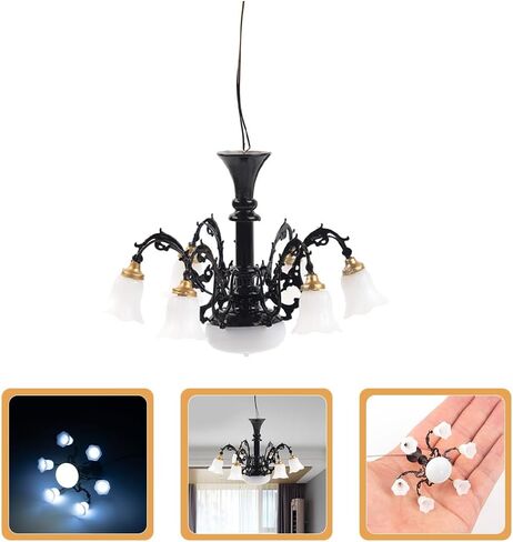 DOITOOL Miniature Chandelier for Dollhouse 1 12 Scale Tiny House Ceiling Light Pendant Mini Lamp for Doll Accessories and Mini Home Decor 2.55X2.55X1.77In in Saudi Arabia