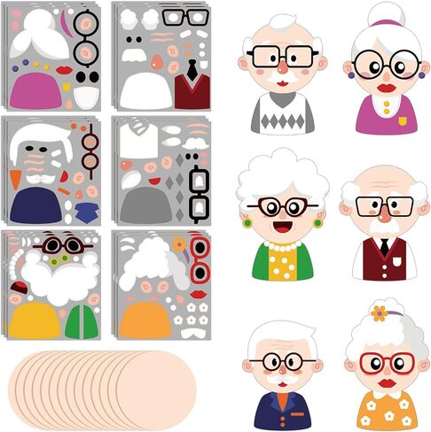 36 قطعة من الحرف اليدوية لعيد الأجداد السعيد - يوم 100 من ملصقات المدرسة، هدايا الأنشطة، مستلزمات الحفلات والديكورات in Kuwait