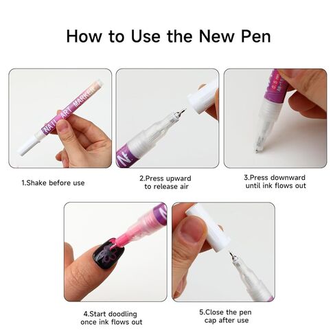 Nail Art Pens 12 Colors Set, Nail Art Markers Polish Pen for 3D Nail Art, nail art Tools for Dotting Drawing Painting Point Liner DIY in Saudi Arabia