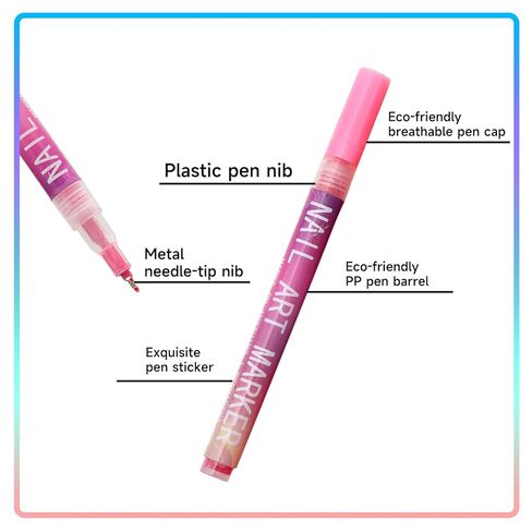 Nail Art Pens 12 Colors Set, Nail Art Markers Polish Pen for 3D Nail Art, nail art Tools for Dotting Drawing Painting Point Liner DIY in Saudi Arabia