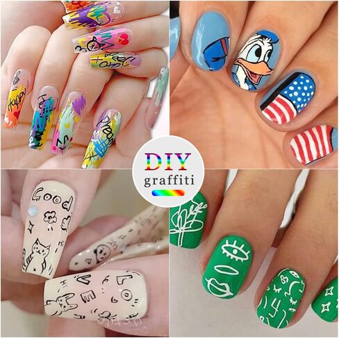 Nail Art Pens 12 Colors Set, Nail Art Markers Polish Pen for 3D Nail Art, nail art Tools for Dotting Drawing Painting Point Liner DIY in Saudi Arabia
