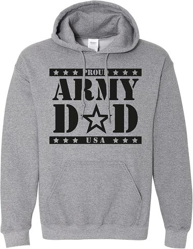 Proud Army Dad Hooded Sweatshirt in Dark Heather Gray in Saudi Arabia