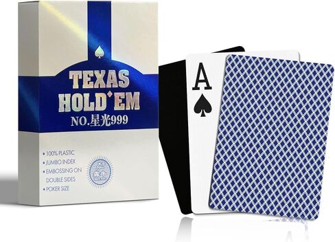 Ben Niu Casino-Quality Waterproof PVC Poker Playing Cards – Premium Texas Hold’em Deck with Jumbo Index, Double-Sided Embossing, Anti-Counterfeit Packaging, Smooth & Durable Shuffle (bee Blue) in Saudi Arabia