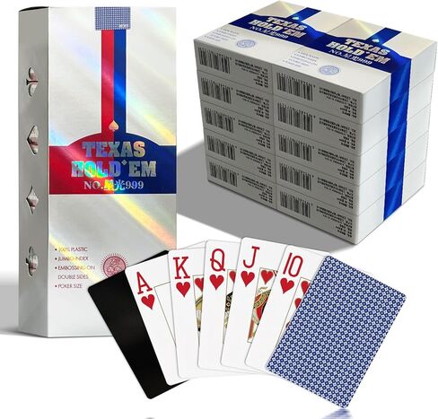 Ben Niu Casino-Quality Waterproof PVC Poker Playing Cards – Premium Texas Hold’em Deck with Jumbo Index, Double-Sided Embossing, Anti-Counterfeit Packaging, Smooth & Durable Shuffle (bee Blue) in Saudi Arabia