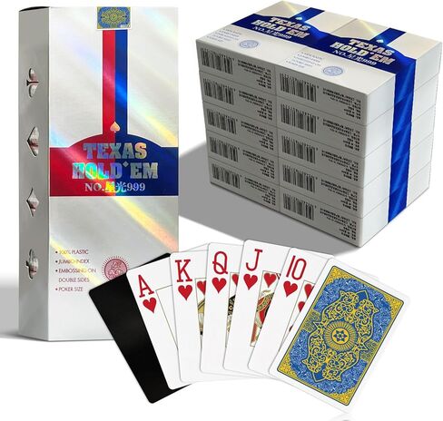 Ben Niu Casino-Quality Waterproof PVC Poker Playing Cards – Premium Texas Hold’em Deck with Jumbo Index, Double-Sided Embossing, Anti-Counterfeit Packaging, Smooth & Durable Shuffle (bee Blue) in Saudi Arabia