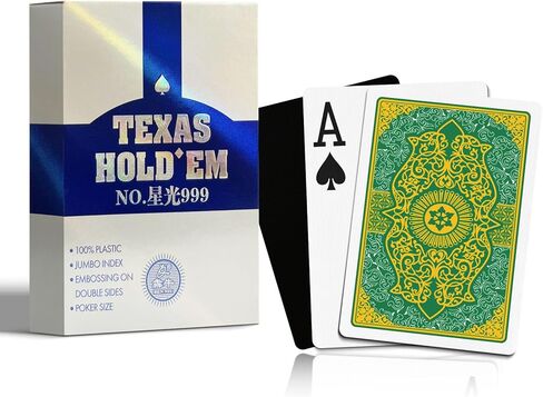 Ben Niu Casino-Quality Waterproof PVC Poker Playing Cards – Premium Texas Hold’em Deck with Jumbo Index, Double-Sided Embossing, Anti-Counterfeit Packaging, Smooth & Durable Shuffle (bee Blue) in Saudi Arabia