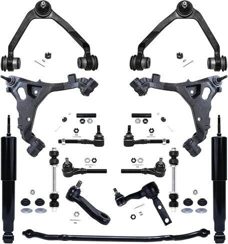 Detroit Axle - 4WD Front End Suspension Kit for Ford F-150 Expedition F-250 Shock Absorbers Upper & Lower Control Arms w/Ball Joints Tie Rods Sway Bars Center Link Pitman & Idler Arms Replacement in Saudi Arabia