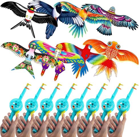8 قطع طائرة ورقية صغيرة لصنارة الصيد للأطفال الذين تتراوح أعمارهم بين 4-8 و8-12 عامًا، ببغاء فراشة السنونو، سهلة الطيران، طائرات نسر ذهبية للبالغين والأسرة في فصل الربيع وبناء فريق الشاطئ في الهواء الطلق، 13.78 بوصة in Kuwait