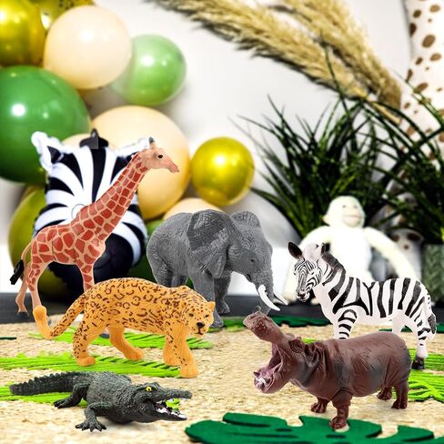 8PCS Large Solid Safari Animals Figures Toys Realistic Jungle Wild Animal Figurines African Wildlife with Giraffe Lion for Kids Boys Girls Toddlers 3-5 Years Old Birthday Gift Party Favors in Saudi Arabia