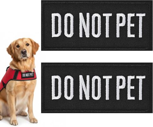 2Pcs Reflective Service Dog Patch with Hook Backing, Tags with Hook and Loop Patches Red Border for Dog in Training, Service Dogs, Emotional Support(Red) in Saudi Arabia