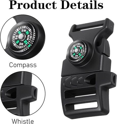 50 Pcs Compass Buckle Clips Plastic Paracord Buckles Bracelets Accessories for Camping Travel Emergency Survival in Saudi Arabia