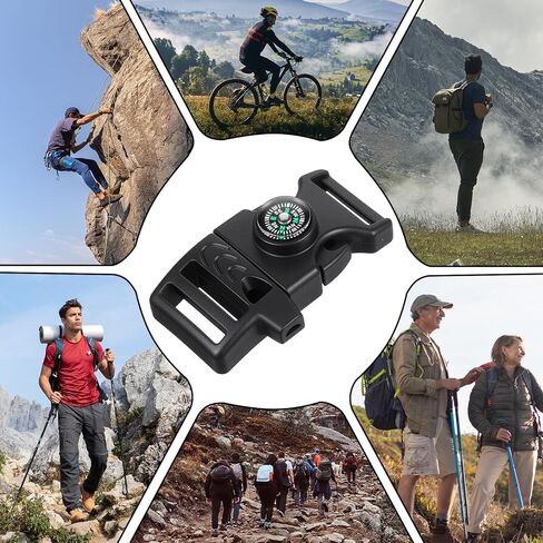 50 Pcs Compass Buckle Clips Plastic Paracord Buckles Bracelets Accessories for Camping Travel Emergency Survival in Saudi Arabia