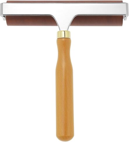 QWORK 6-Inch Soft Rubber Roller Brayer for Anti Skid Tape & Printmaking Tool, Professional Frame Roller, Brown in Saudi Arabia