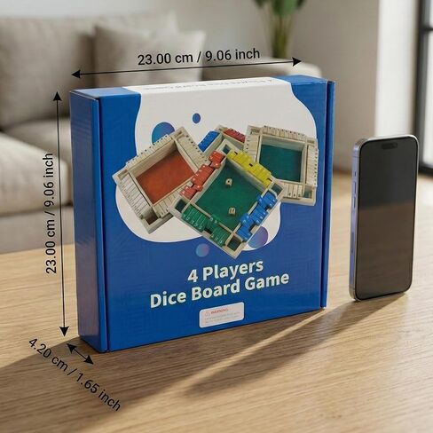 Wooden Shut The Box Dice Game, 2-4 Player Deluxe Board Game for Kids & Adults, Math Learning Toy for Addition Subtraction Multiplication Division, 10 Numbers Logic Game, Perfect Family, Pub, Party in Kuwait