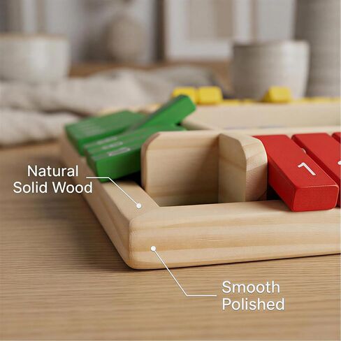 Wooden Shut The Box Dice Game, 2-4 Player Deluxe Board Game for Kids & Adults, Math Learning Toy for Addition Subtraction Multiplication Division, 10 Numbers Logic Game, Perfect Family, Pub, Party in Kuwait