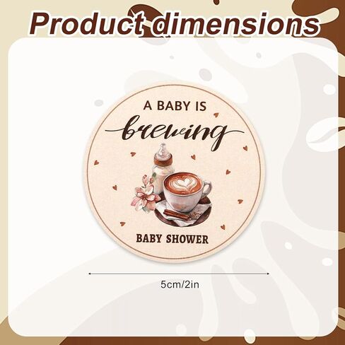 40 قطعة من ملصقات A Baby is Brewing، مقاس 2 بوصة/5 سم، ملصقات شكر لديكور حمام الطفل لتزيين حفلات المقهى Bebe وأظرف الهدايا والحلوى in Kuwait