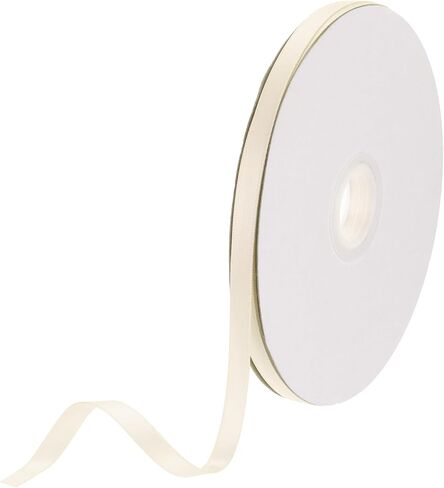 DMiotech 1/4 inch 50 Yards Satin Ribbon Thin Double Face Fabric Grosgrain Ribbon for Gift Wrapping Floral Hair Flower Bouquet, Light Brown in Kuwait