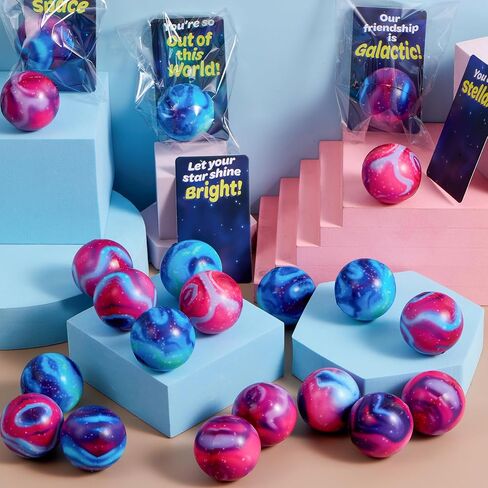 JOYIN 24 PCS Valentines Cards with Galaxy PU Stress Balls for Valentine Party Favor, Classroom Exchange Prize, Greeting Cards in Saudi Arabia