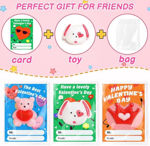24 Pcs Mochi Squishys Toy, Valentines Day Gifts for Kids, Valentines Day Cards for Kids,Valentines Gift Birthday Party Favors for Kids,Easter Basket Stuffers Gifts,Squishy Fidget Toys in Saudi Arabia