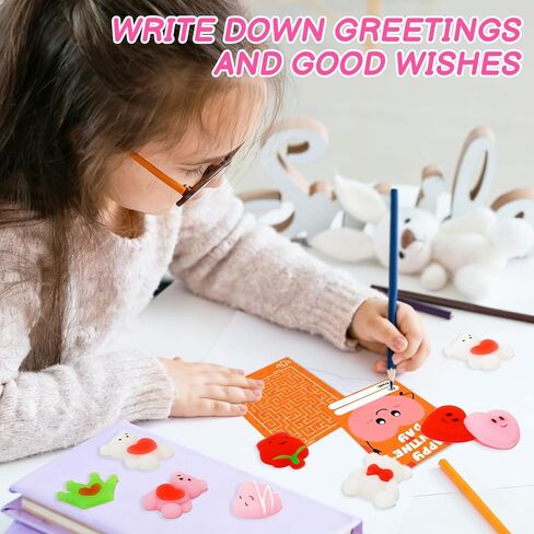 24 Pcs Mochi Squishys Toy, Valentines Day Gifts for Kids, Valentines Day Cards for Kids,Valentines Gift Birthday Party Favors for Kids,Easter Basket Stuffers Gifts,Squishy Fidget Toys in Saudi Arabia